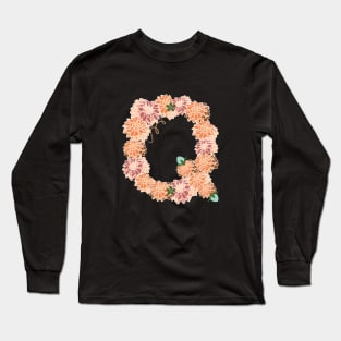 Letter Q Floral Long Sleeve T-Shirt